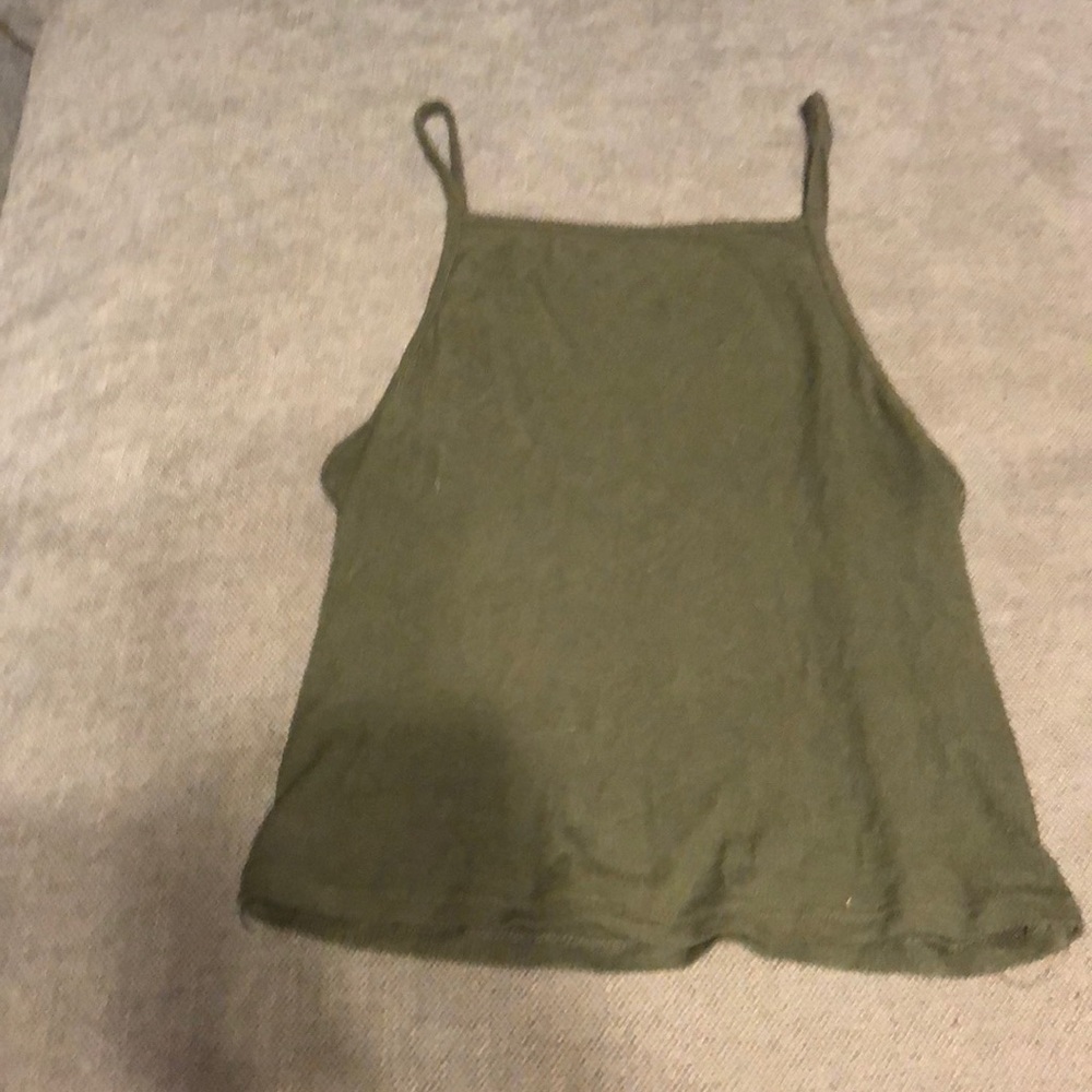 Trendy army green crop top